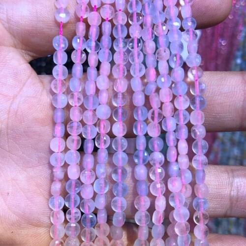 Wholesale 2strings Natural Multi Gem Beads Faceted Morgnite Beads 2x4mm Faceted Bean Coin Beads For jewelry DIY 15.5"/string