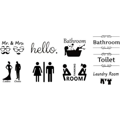 Waterproof Creative Decal Wall WC Toilet Wall Sticker Home Decoration Removable Door Stickers Art Home Decoration Accessories