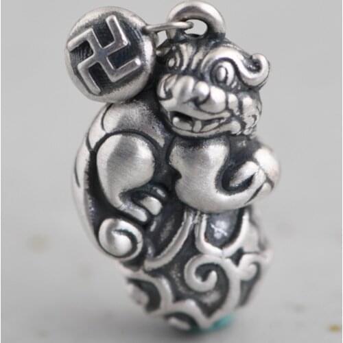 Luxury 925 Jewelry Sterling Silver Vintage Buddhist Necklace With Swastika Symbo Buddha Pendant 2021 Trend Gift For Man Women