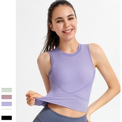 Yoga Vest Women Sports Bra Underwear Gym Workout Running Push-up Athletic Cross-Back Crop Top Solid Fitness Clothing