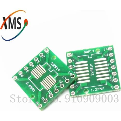 10PCS TSSOP14 SSOP14 SOP14 to DIP14 PCB Transfer Board DIP Pin Board Pitch Adapter