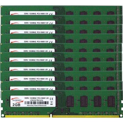 10pcs X 2gb ddr3 1333mhz pc3-10600u desktop memory DIMM 240-pin RAM 1.5v non-ECC
