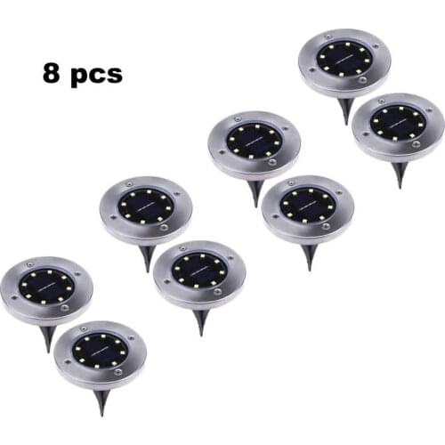 2-8pcs 8 led Solar Path Lights 8 LED Solar Power Buried Light Ground Lamp Outdoor Path Way Garden Decking Underground Lamps smar