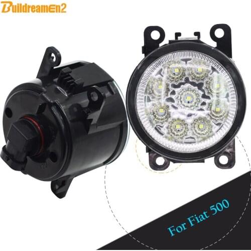 Buildreamen2 For Fiat 500 Car LED Light Right + Left Fog Light Daytime Running Light DRL White Blue Yellow DC 12V 2 Pieces