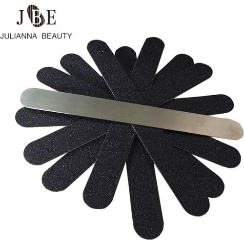 40pcs/set Nail Files Black Double Side Nails Tips Polish for Manicure Pedicure Cuticle UV Gel Remove Tools with Steel Plate New