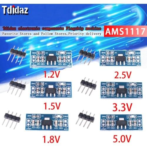 5pcs LM1117 AMS1117 4.5-7V turn 3.3V 5.0V 1.2V 1.8V 1.5V 2.5V DC-DC Step down Power Supply Module For bluetooth Raspberry pi