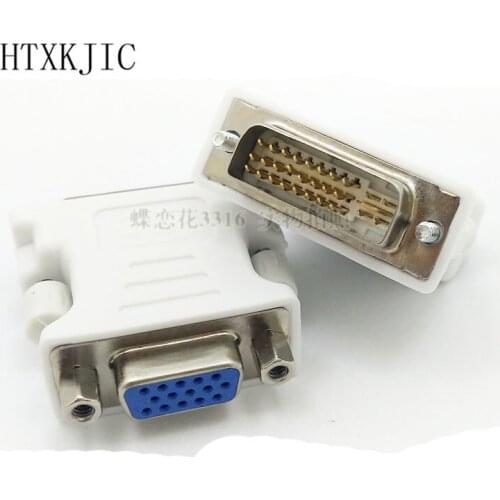 DVI-I 24+5 Male to HD 15 Pin VGA Female Video Card Monitor Converter VGA Adapter Use for PC laptop White