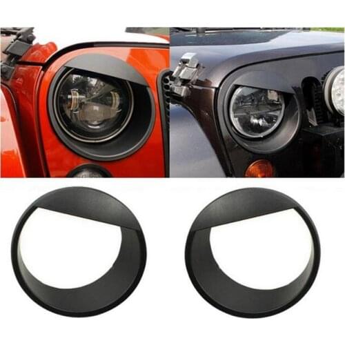 Free Shipping!!! Angry Birds Eye Shape Headlights Cover Trims Bezel ABS Black Red Fits For Jeep Wrangler jk 07 up