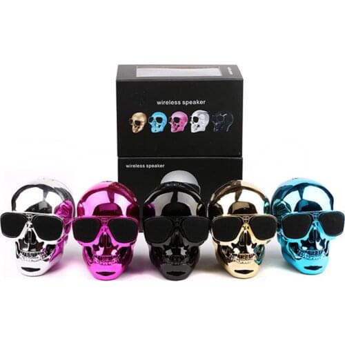 Skull Bluetooth Speaker Wireless Compact Skull Head Portable speaker 8W NFC Audio Rechargeable Battery Music Player