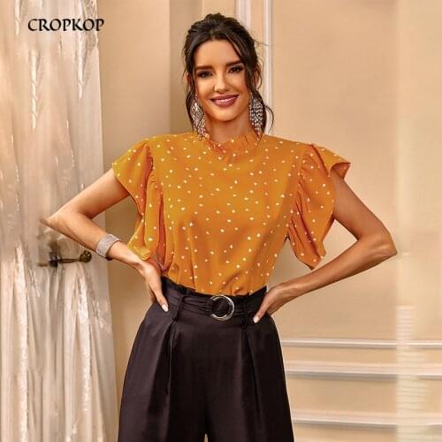 CROPKOP Polka Dot Blouses