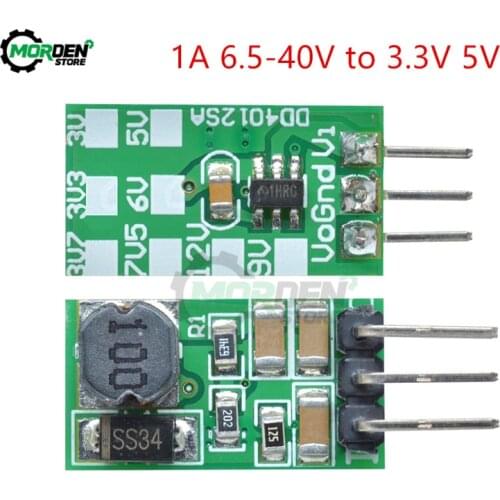 DC 6.5-40V 1A to 3.3V 5V DC-DC Step-Down Buck Converter Module Charger Accessory Voltage Regulator for Arduino BMS Power Module