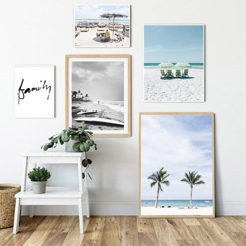 Decoration Palm Tree Leaves Wall Art On Canvas Painting Posters And Prints Beach Seascape Modern Wall Pictures For Living Room