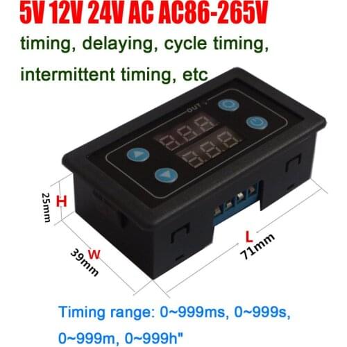 DYKB 0-999ms 999s 999m 999h Digital LED time relay cylinder Timing delay control relay Controller DC 5V 12V 24V 110V 220V AC