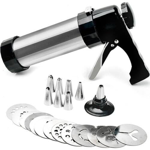 Cookies Mold Gun Kit Cookie Maker Extruder Pump Press Biscuit Making Machine 13 Molds 8 Nozzles Cookie Stencil Cake Decorating