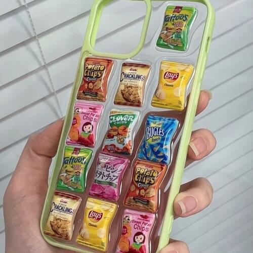 Creative 3D Chips Snacks Case for iPhone 12 Pro Max Back Phone Cover for 12 11 Pro Max X XS XR 8 7 Plus SE 2020