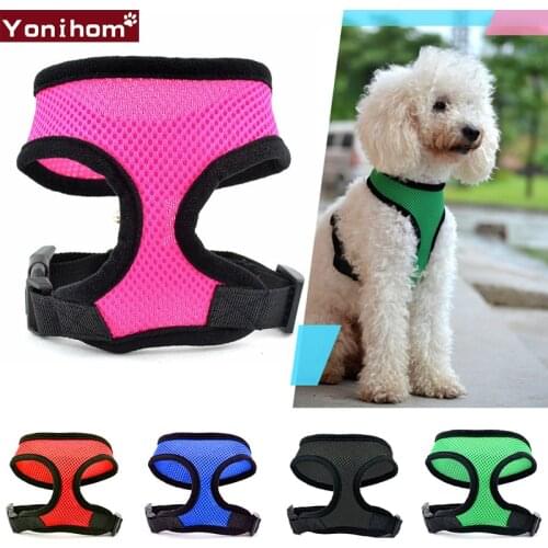Cute Dog Collars for Small Dogs Harness No Pull Breathable Mesh Nylon Dog Harness Vest Collar Perro for Small Puppy Cat Pet Vest