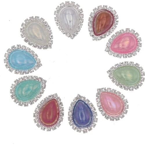 New Fashion Jewelry Accessories Drop Like Shape 10Pcs/Lot Flatback Brooches Decoration DIY Wedding Dress