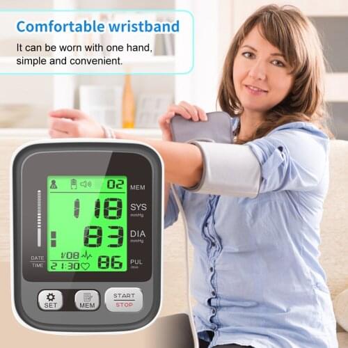 LCD Display Heart Rate Blood Pressure Monitor Home Health Detector machine BP Digital Sphygmomanometers with Large Tonometer
