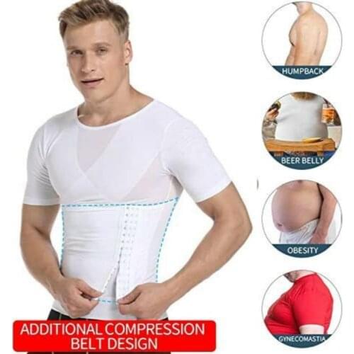 Mens Body Shaper Slimming Chest Compression Shirts Abdomen Shapewear Male Pectoral Muscles Tummy Tight Tank Top Waist Trainer
