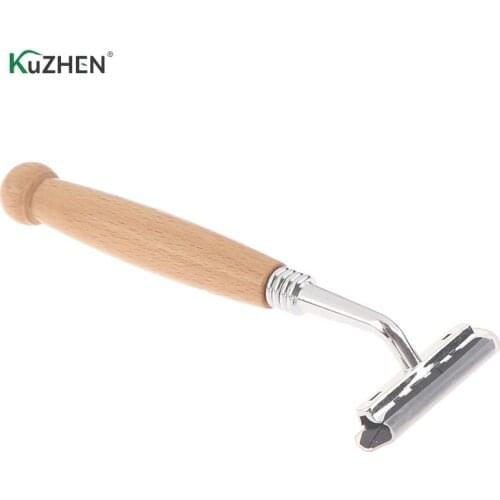 Men 's Manual Razor Handles Razor Blades DIY Crafts Wooden Made Knife Holder Shaver Shaving Beard Just Razor Holder