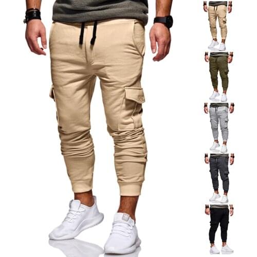Men Casual Tracksuit Loose Sport Fit Jogging Joggers Sweat Cargo Pants Fashion Male pants Sweatpant Trousers Plus Size
