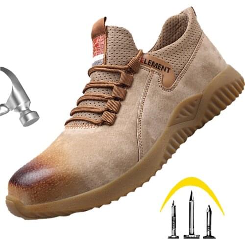 Mens safety shoes steel toe cap anti-smashing work boots wear-resistant insulated electric welder shoes breathable casual shoes