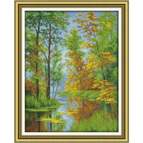 Reflection cross stitch kit 14ct 11ct count printed canvas stitching embroidery DIY handmade needlework