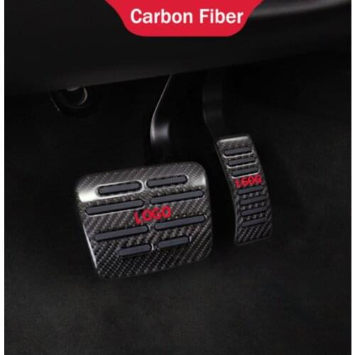 Car Accelerator Brake Pedals Cover Real Carbon Fiber For Audi A6L A4L A7 Q5L A5 Q7 Series Anti-slip Protective Trim Gas Pedal