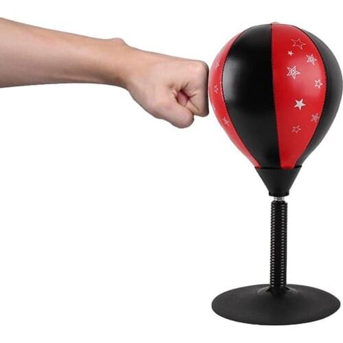 Tabletop Sucker Boxing Speed Ball Faux Leather Punching Ball Muay Thai Punch Box Office Decompression Toy Fitness Supplies