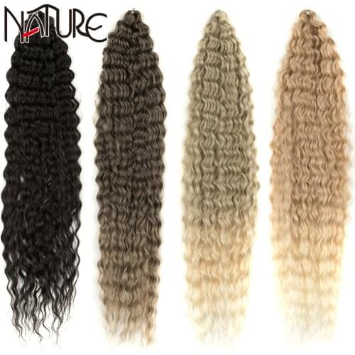 Nature Hair Water Wave Crochet Hair 30 Inch Deep Wave Twist Hair Synthetic Goddess Braids Hair Wavy Ombre Blonde Hair Extensions