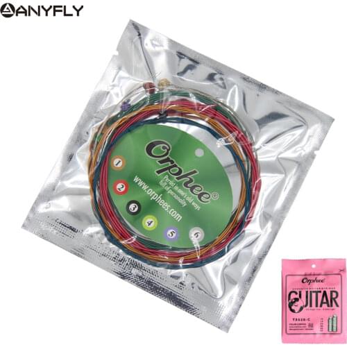 New Orphee TX620-C Muti Color Colorful ACOUSTIC Guitar Strings Color Coated Cooper Extra Light