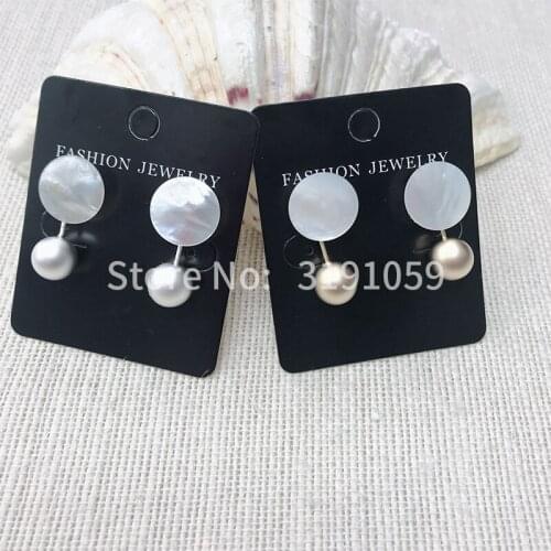 Contracted Round Shell Stud Drop Pearl Earring Hot Sell Office Woman Earring For Gift 3pairs