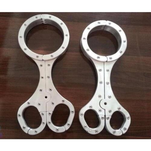 Luxury Aluminium Alloy Bondage Cangue Neck Collar Handcuffs Wrist Cuffs Restraint Yoke Pillory Adult Dog Slaves BDSM Sex Toy