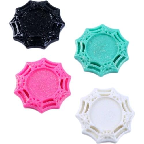 25x25mm Planer Plastic Resin Pendant Round Heart,Making Hair Bow Crafts Art DIY Accessoris Decoration,5Yc6398