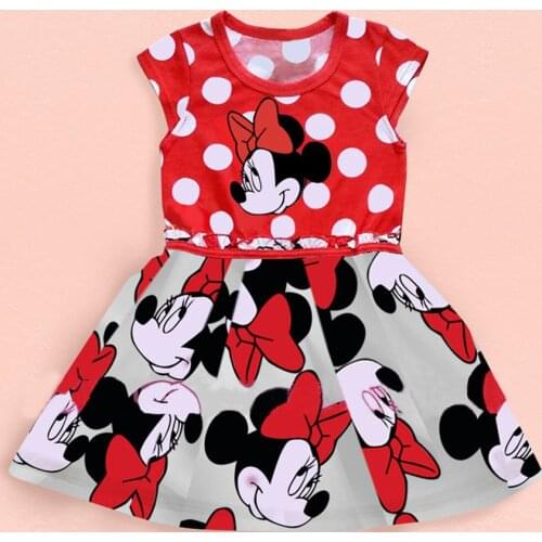 Disney girls dresses minnie mouse dress cartoon action figure summer princess skirt childrens clothing