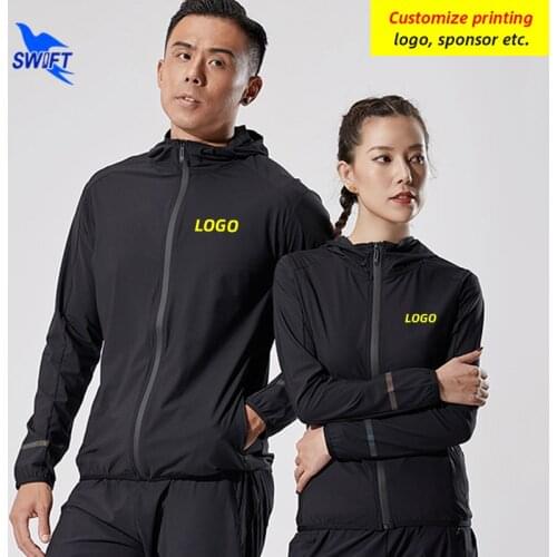 Customize LOGO Couples Outdoor Sportswear Jackets Men Women Quick Dry Breathable Hooded Coat Anti-UV Hoodies for Hiking Jogging