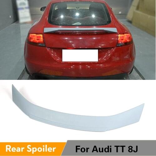 PU Rear Trunk Wing Spoiler Boot Lip Wing for Audi TT 8J 2007 2008 2009 2010 With Matte Grey Primer