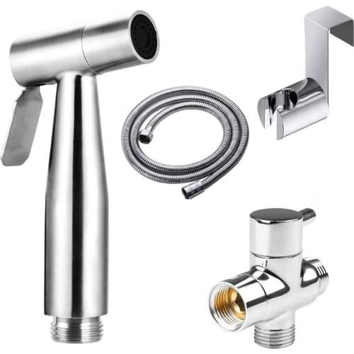 304 Stainless Steel Brusehd Bidets Bathroom Hand Shower Bidet Toilet Sprayer Hygienic Shower Taps Toilet Spray Gun Set