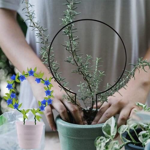 4 Pack Black Iron Garden Trellis for Climbing Plants- 16inch Rust Free Vine Plant Metal Support Wire with Black Coating for y5JC