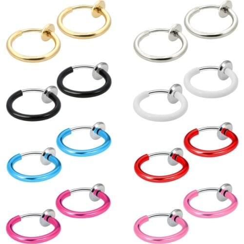 Clip On Earrings Fake Earrings Non-Piercing Spring Earrings for Sensitive Ears Fake Cartilage Earrings