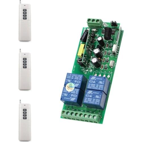 Wide Voltage AC85V 110V 220V 230V 250V 4CH RF Wireless Remote Control Switch 3pcs Transmitters and Receiver for Smart Home