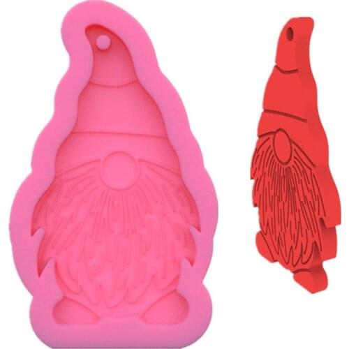 Gnome Silicone Mold Fondant Resin Crafts Clay Candy Jewelry Gumpaste Mold Keychain Mould-Christmas Stencil Latex Rubber Molds
