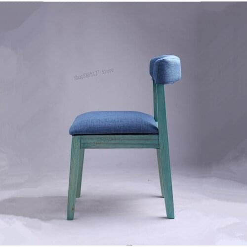 Modern Fashion Simple Solid Wood Log Computer Chair Hotel Dining Chair Home Furniture Coffee Chair Desk Leisure