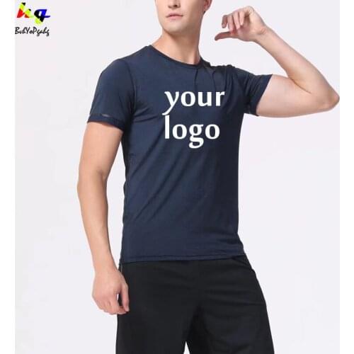 Customized/designed logo t-shirt printing logo picture text men and women high quality running sports top
