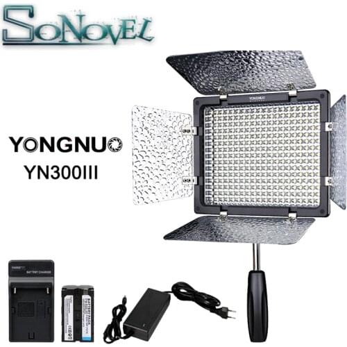 Yongnuo YN300 III YN-300 III 3200k-5500K CRI95 Camera Photo LED Video Light Optional with AC Power Adapter + Battery + charger