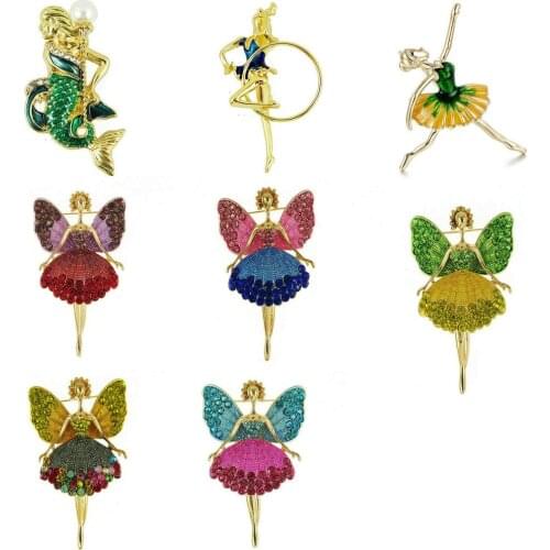 TianBo European, American and Korean versions of fashion a variety of colors butterfly girl brooch clothing accessories