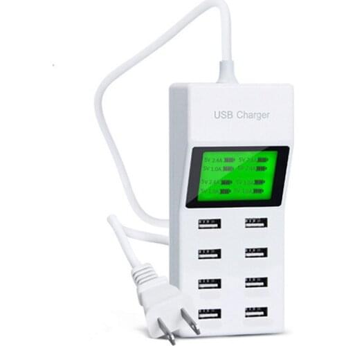 Universal 8 USB Ports Smart Charger Led Display Travel AC Power Strip Adapter Socket Charging Station For All Smartphone Tablet