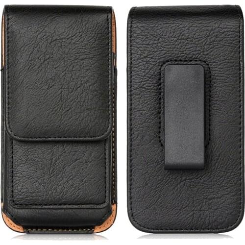 Universal Pouch Leather Phone Case For Vodafone Smart N11 Waist Bag Magnetic Belt Clip Holster Cover for XGODY S20 Mini