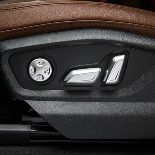 YAQUICKA 6Pcs/set Car Interior Seat Adjust Button Switch Cover Trim Styling Fit For Audi Q7 2016 2017 2018 Accessories Mouldings