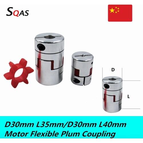 Factory 1Pcs inner hole 6/6.35/7/8/9/10/11/12/13/12.7/14/15/16mm D30L35/D30L40 Motor Flexible Plum Coupling Shaft Coupler